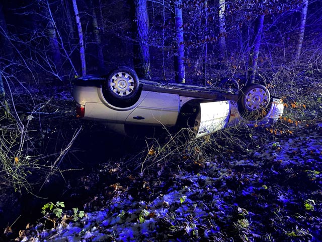 Selbstunfall in Buchs. Foto: Polizei AG